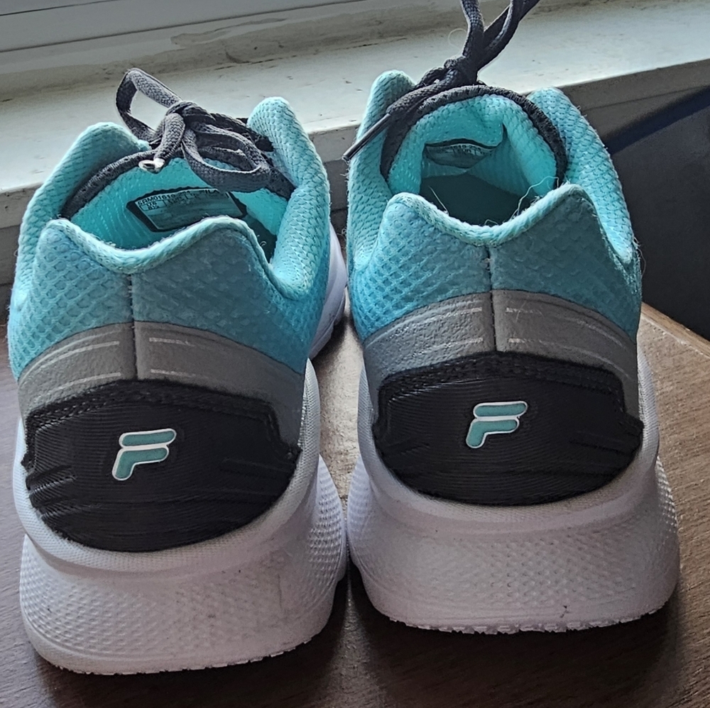EUC Fila Memory Panorama 9 Women's Runner Charcoal & Aqua Sneakers Sz 8.5 - Picture 6 of 7